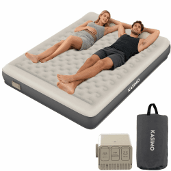 KASIMO TPU Luftmatratze selbstaufblasend, Luftbett 2 Personen, Gästebett mit integrierter Elektrischer Pumpe, aufblasbare matratze mit Kissen, luftmatratze 190x150x22cm für Gäste zu Hause und Camping Doppel Angebot bei HelloDeals