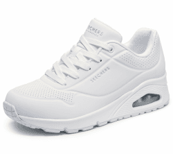 Skechers Damen UNO Stand On AirSneakers 40 EU White Durabuck Mesh Angebot bei HelloDeals