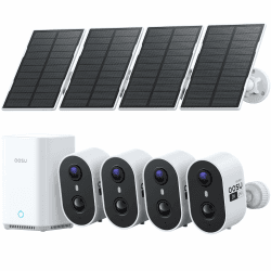 aosu 2K Überwachungskamera Aussen Akku Solar 4er-Kit mit Aosubase 2.0 ohne ABO 32GB Lokal Speicher Kabellose Kamera Überwachug Aussen PIR Bewegungssensor Licht Tonalarm 2-Wege-Audio Farb-Nachtsicht 2k 4-set mit Aosubase Angebot bei HelloDeals