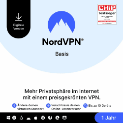 NordVPN Basis, 10 Geräte, 1 Jahr, Premium-VPN-Software, Digitaler Code Angebot bei HelloDeals