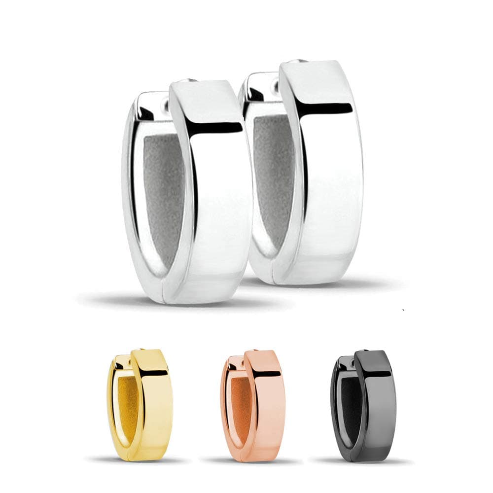 Treuheld® | Eckige Creolen Ohrringe | 925 Silber | 4 Farben [03.] - silber Angebot bei HelloDeals