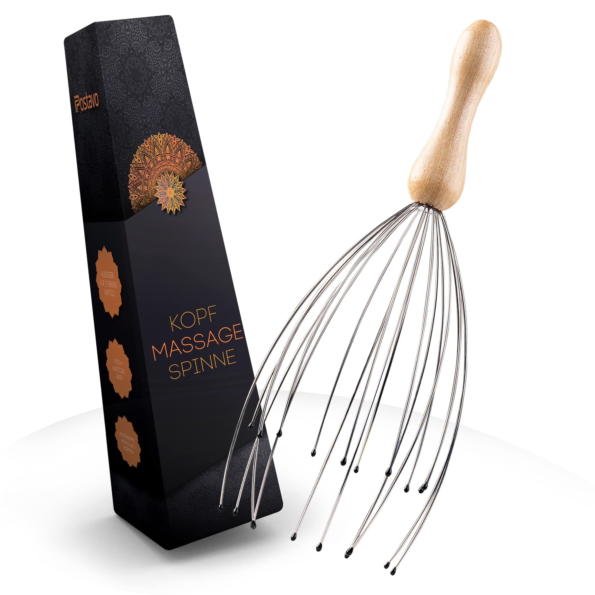 [ORIGINAL] Kopfmassage Spinne - Kopfmassagegerät mit 20 Fingern - Für perfekte Entspannung & eine bessere Durchblutung - Kopfhaut Massagebürste mit ergonomischen Griff aus Holz Angebot bei HelloDeals