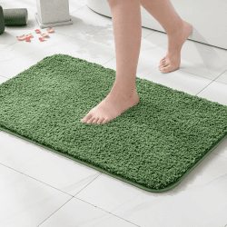 MIULEE Badematte Weiche Badteppich rutschfest Badvorleger Fußmatte Badzimmermatte Bettvorleger Flauschig Teppich Badezimmerteppich Duschmatte für Bade & Wohnzimmer Schlafzimmer 60x90 cm Matcha-Grün 60 x 90 cm (Rechteckig) Matcha-grün Angebot bei HelloDeals