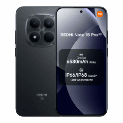 XIAOMI Redmi Note 15 Pro 5G Smartphone (8+256 GB) – 6580-mAh-Akku, IP66/IP68 Staub- und Wasserschutz, Neue 200-MP-Kamera, 6,83" AMOLED-Display, Schwarz, 2 Jahre Garantie Redmi Note 15 Pro 5G 8+256GB Schwarz Angebot bei HelloDeals