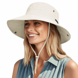 FURTALK Unisex UV Schutz Sonnenhut für Damen Herren Sommerhut Faltbar Wanderhut Tragbar Outdoor Fischerhut mit Breite Krempe Einheitsgröße Beige Angebot bei HelloDeals