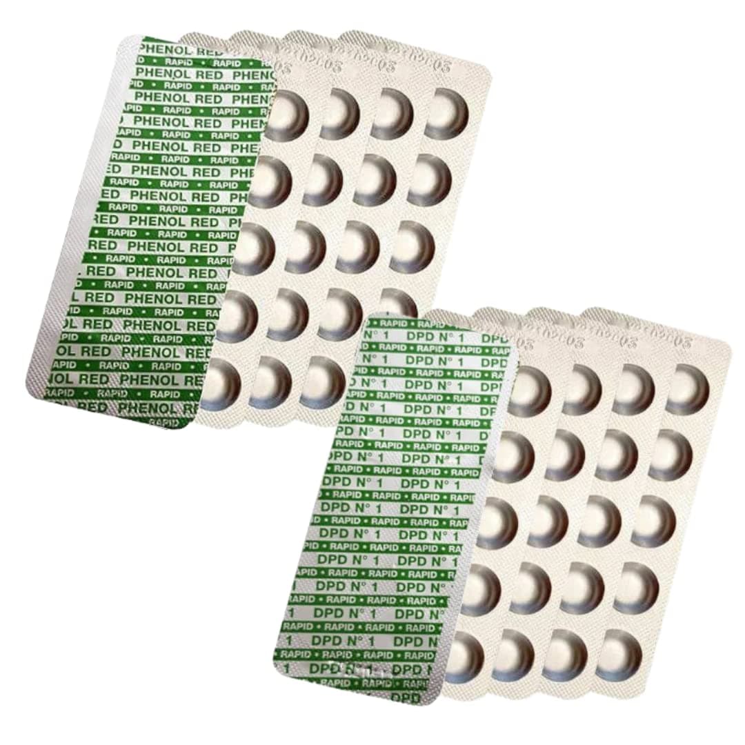 Testtabletten für Schütteltester (Rapid) zur chemischen Wasseranalyse von pH-Wert (Phenol red) und freiem Chlor (2 x 50 Stück) Angebot bei HelloDeals