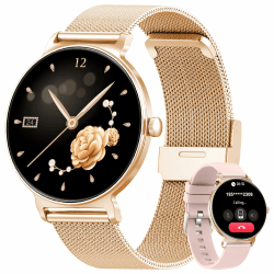 Smartwatch Damen mit Telefonfunktion, 1,27-Zoll AMOLED-HD Voll-Touchscreen Smartwatch, 120+ Sportmodi, IP68 Wasserdicht Fitness Tracker mit Herzfrequenz, Schlafmonitor für iOS Android, Roségold Angebot bei HelloDeals