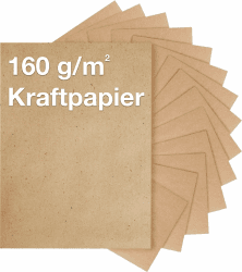 100x Blatt Kraftpapier A4 Papier 160 g/m² - Nachhaltiges Naturpapier - extra dicke Pappe zum Basteln & Drucken - Kartonpapier & Tonpapier braun Kraftpapier Braun Angebot bei HelloDeals