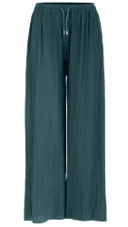 Van Der Rich ® - Weite Plissee Hose High Waist und Verstellbar Bänder - Damen Einheitsgröße Dunkeldenim Angebot bei HelloDeals