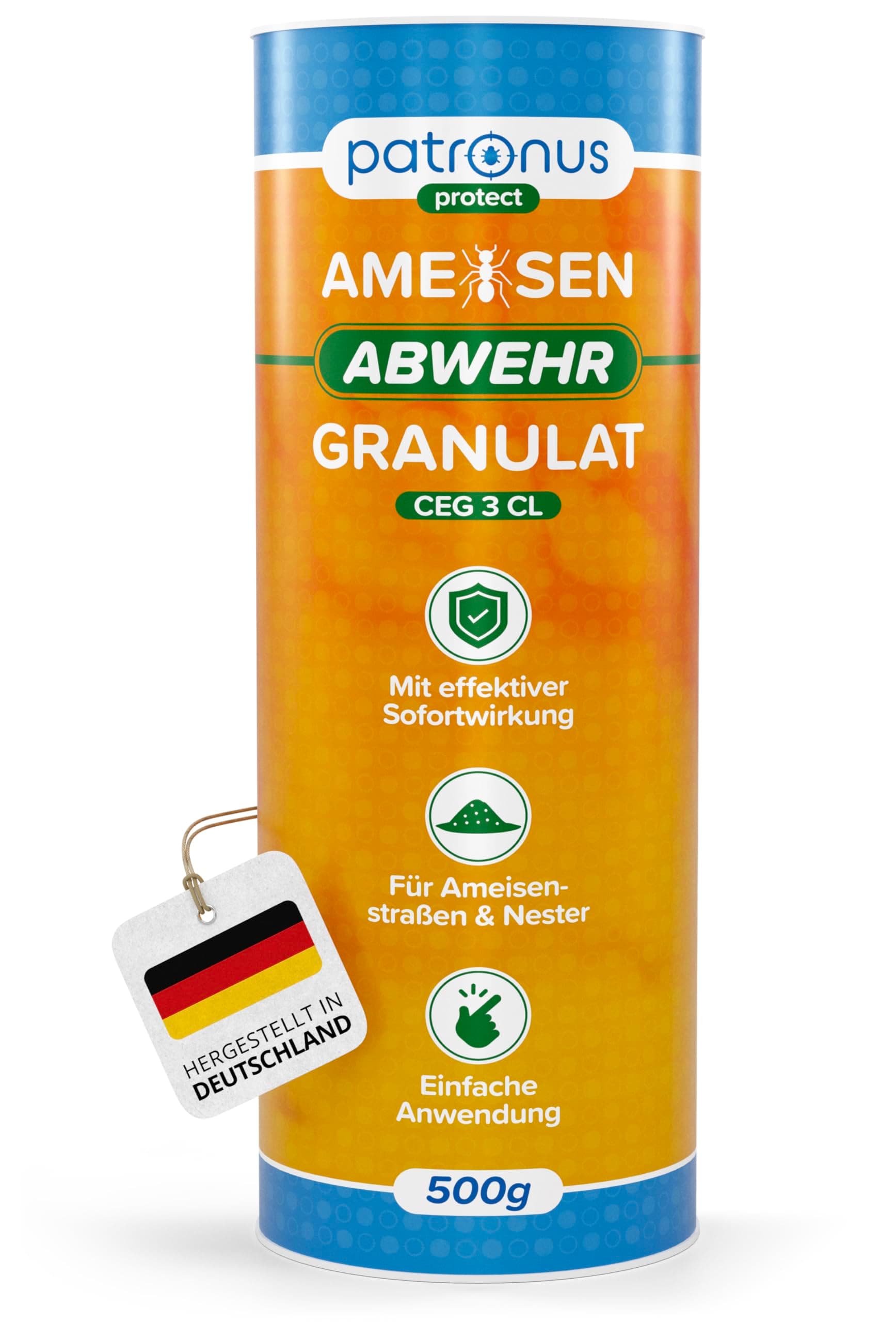 Patronus Ameisen Abwehr Granulat [500 g] mit effektiver Sofort- & Nestwirkung, Mittel gegen Ameisen im Garten & Haus zum Streuen, Alternative zu Ameisenköder-Dose, Ameisengel & Ameisengift Pulver ZITRONE 500 g (1er Pack) Angebot bei HelloDeals