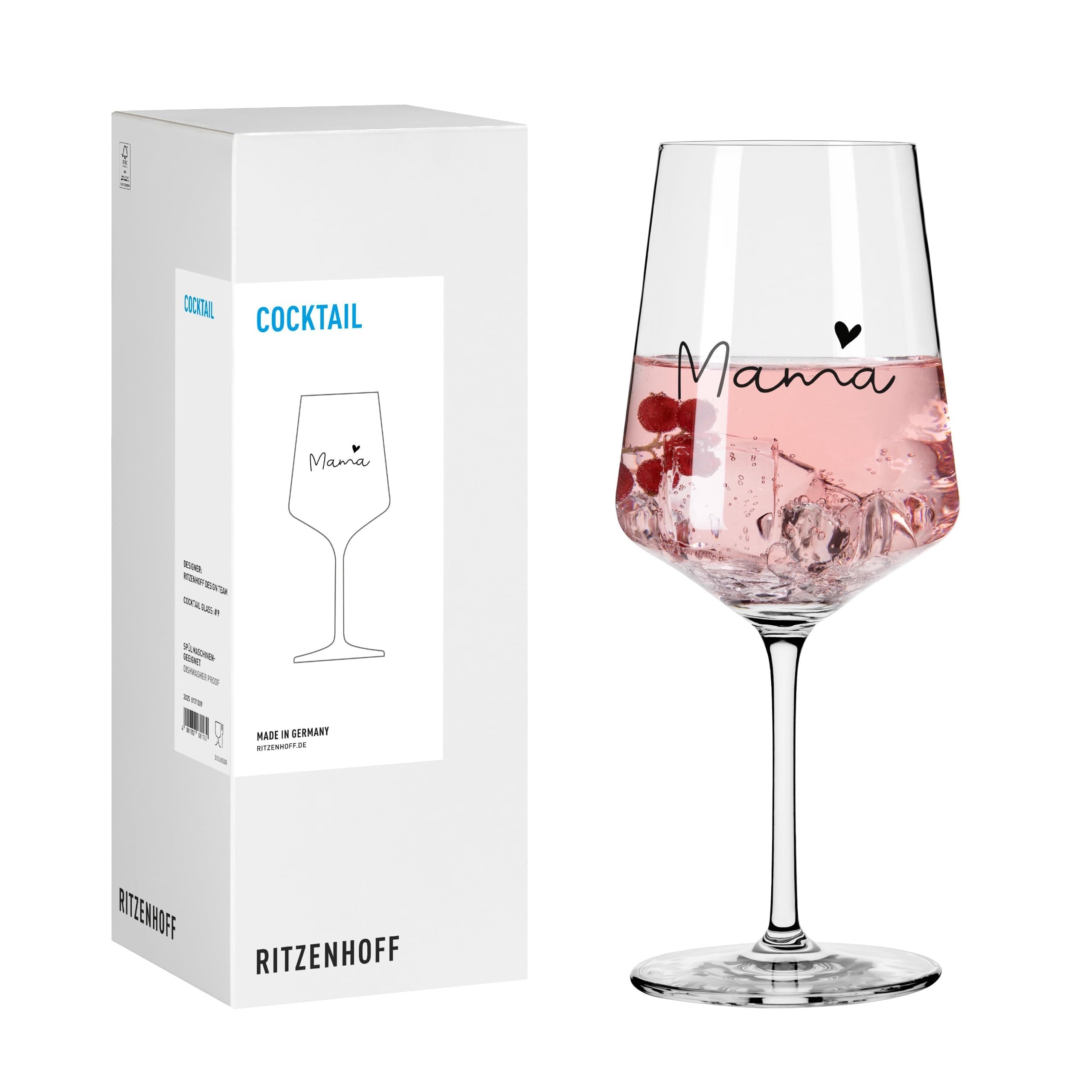 RITZENHOFF 8171009 Cocktail-Glas 500 ml, Serie Sprüche, mit Schriftzug Mama - modern, Made in Germany Angebot bei HelloDeals