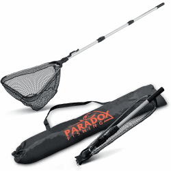 Paradox Fishing Angel Kescher gummiert 1,6m/2,1m | klappbar | Stabiler Unterfangkescher Allround | Teleskop | Kescher Angeln gummiert | Fischschonend 2,1m mit Tasche Angebot bei HelloDeals