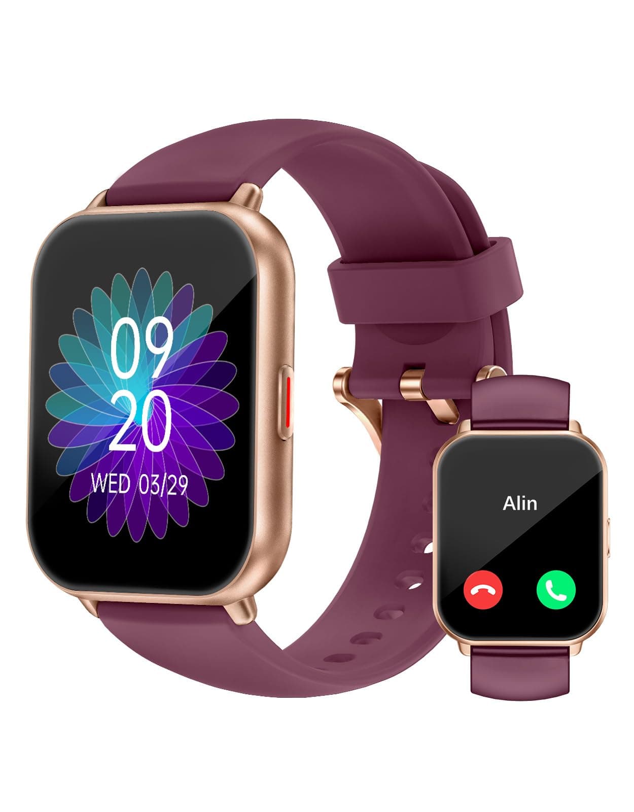 RUIMEN Smartwatch mit Telefonfunktion,Smartwatch für Damen Herren 1.85'' HD Touch Screen Fitnessuhr mit SpO2-Überwachung Pulsuhr Schlafmonitor Schrittzähler Uhr Multi Trainingsmodi für Android iOS Lila Angebot bei HelloDeals