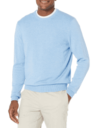 Amazon Essentials Herren Langärmliger Pullover Mit Rundhalsausschnitt, 100% Baumwolle, Erhältlich In Groß Und Schwer XL Hellblau Heidekraut Angebot bei HelloDeals