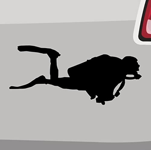 Stickerfreaks - Taucher Aufkleber - 6 Größen, 21 Farben - Dive Sport Urlaub Tauchen Gerätetauchen - Schwarz - Vinyl - Nautisch - Sticker S-10x4,5cm 70-Schwarz Angebot bei HelloDeals