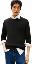 Tommy Hilfiger Herren Pullover Essential Cotton Crew Neck aus Baumwolle L Schwarz (Black) Angebot bei HelloDeals