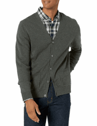 Amazon Essentials Herren Strickjacke aus Baumwolle XL Dunkelgrau Meliert Angebot bei HelloDeals