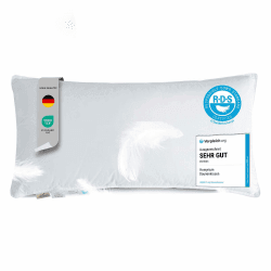 Homyrium Daunenkissen 40x80 Kopfkissen 40x80 Daunen Federkissen Dreikammer Kissen FÜLLUNG: außen 90% Daunen / 10% Federn; innen 100% Federn, 100% Baumwollbezug (550g, 1er Pack) 40 x 80 cm-550g 1er Pack Angebot bei HelloDeals