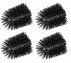 WENKO Ersatzbürsten WC-Garnitur Silikonkopf Anti-Haft 4er Set freistehend Schwarze WC-Bürste Ersatzteil Ø 7,5 x 9,3 cm Zylinderkopf Reinigung Angebot bei HelloDeals