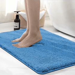wyewye Badematte aus Mikrofaser, 2 cm Dicke, super saugfähig, 50 x 80 cm, Nebelblau Blau 50x80 cm Angebot bei HelloDeals