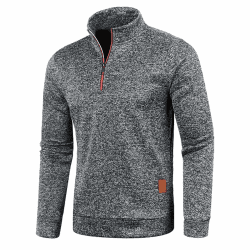 Half Zip Pullover Herren Ohne Kapuze Männer für Solid Arbeitspullover Oversize Winter Sport Arbeitspullover Sweater Men Alphanumerisch L Schwarzgrau Angebot bei HelloDeals
