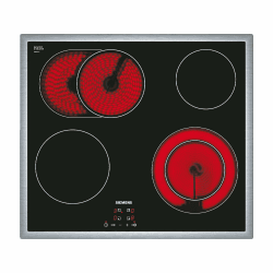 Siemens ET645HN17E iQ300 Glaskeramik-Kochfeld, 60 cm, Made in Germany, Flachrahmen-Design, zuschaltbare Bräterzone, touchControl - Steuerung per Fingertipp, Zweikreiszone 21 cm iQ300 Mit Rahmen aufliegend 60 cm Breite Angebot bei HelloDeals
