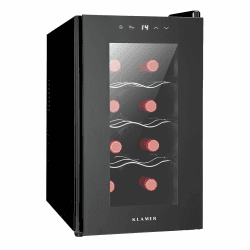KLAMER Weinkühlschrank 8 Flaschen, Mini Kühlschrank 21 L, 5–18°C Präzisionskühlung, Thermoelektrisch, UV-Schutz Glastür, Touch Display, Weinkühler leise 35 dB Angebot bei HelloDeals
