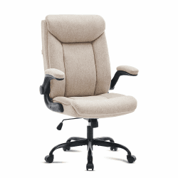 MZLEE Ergonomischer Bürostuhl Computerstuhl Schreibtischstuhl Drehbarer Arbeitsstuhl mit hochklappbarer Armlehne, höhenverstellbar, Bequem für Büro Heim Gaming (Beige Stoff) Angebot bei HelloDeals