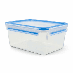 EMSA Clip & Close Frischhaltedose, rechteckig, 2,2 L, Aufbewahrungsbox, 100 Prozent dicht, spülmaschinen-, gefrier-, mikrowellenfest, Transparent, Blau, Made in Germany, 508544 2,2l Angebot bei HelloDeals