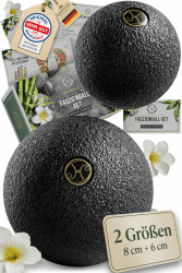 HELDSON® Premium Faszienball klein 2er Set [6cm & 8cm] - Faszien Ball hart - Faszienball für Füße - Massage Ball um Verspannungen in Nacken, Schulter zu lösen - Faszienkugel - Massageball Rücken 6cm & 8cm (2er Set) Schwarz Faszienball Angebot bei HelloDeals