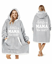 Oversized Hoodie Decke Muttertagsgeschenk Geschenk für Mama -Tragbare Decken mit Tasche Sherpa Decke mit Surpche Beste Mama der Welt, Ideal als Muttertag Geburtstag Geschenk für Mama Mutter, Grau beste mama Einheitsgröße Angebot bei HelloDeals