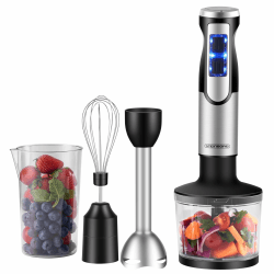 Steinborg® Stabmixer Set 1.200 Watt Edelstahl Pürierstab Schneebesen Zerkleinerer - 500 ml Mixbehälter Edelstahl Turbofunktion Handmixer Pürierer Multizerkleinerer Angebot bei HelloDeals