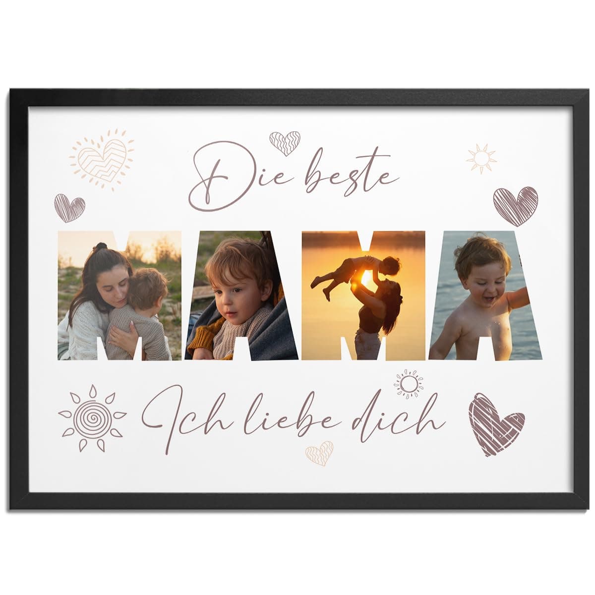 Personalisierter Rahmen, Muttertagsgeschenk Personalisiert, Muttertagsgeschenke für Mama Personalisiert, Personalisiertes Geschenk für Mama, Geschenkidee zum Muttertag, Rahmen A4, A3, A2 Fotopapier / Rahmen Mutter Angebot bei HelloDeals