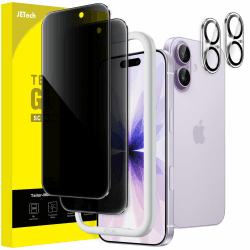 JETech Sichtschutz für iPhone 17 6,3 Zoll mit Kameraschutz, Anti-Spy Gehärtete Glas Schutzfolie, Einfaches Installationswerkzeug, 2 Stück Jeweils Angebot bei HelloDeals