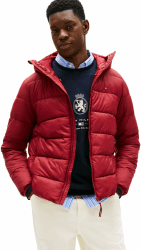 Tommy Hilfiger Herren Steppjacke Mid Weight mit Kapuze L Red (Regatta Red) Angebot bei HelloDeals