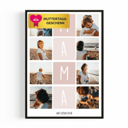 Muttertagsgeschenk MAMA Fotocollage mit 8 Fotos – Muttertagsgeschenke für Mama personalisiert mit eigenem Text | Geschenke zum Muttertag & Geburtstagsgeschenk, Foto Geschenke personalisierte Geschenke Mama 8 Fotos Angebot bei HelloDeals
