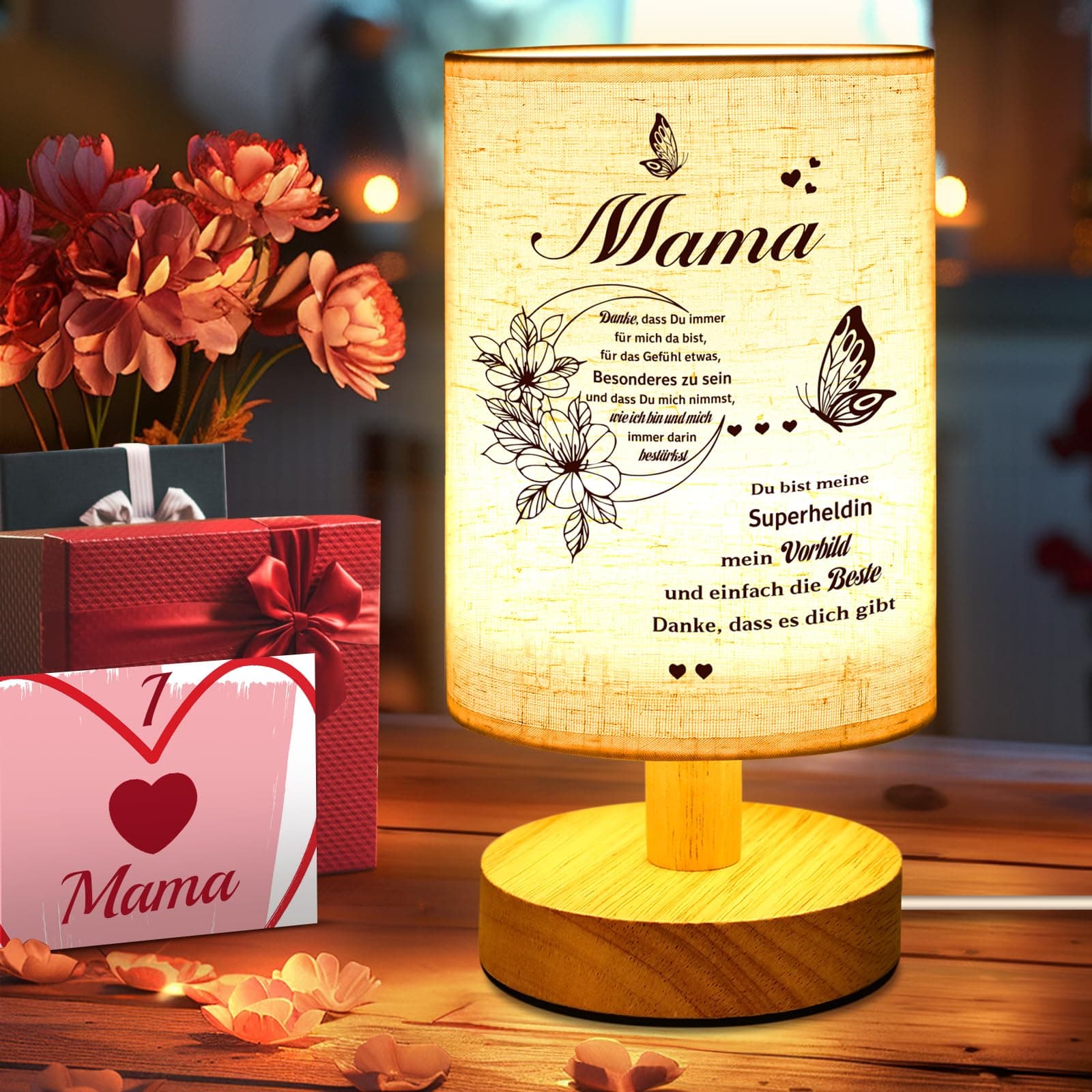 Linkax Muttertagsgeschenke für Mama Oma, Geburtstagsgeschenke für Mama, Dekorative Nachttischlampe Tischlampen mit Spruch, Mutter Oma Schwiegermutter Geschenke Angebot bei HelloDeals