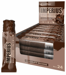 IronMaxx Imperius - Chocolate Brownie 24x45g | Low Sugar Proteinriegel mit Sojaeiweißcrispies für Extra - Crunch | High Protein & Sugar reduced Angebot bei HelloDeals