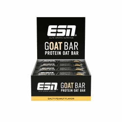 ESN GOAT Bar, Salty Peanut, 12 x 55 g, Protein Oat Bar, Powersnack mit hohem Ballaststoffgehalt, 14g Protein & 11g Oats gesüßt mit Datteln und Honig Angebot bei HelloDeals