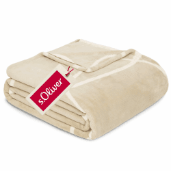 s.Oliver Kuschelsoft Decke 150x200 - flauschig, warm & waschbar, Kuscheldecke beige Beige 150 x 200 cm Angebot bei HelloDeals