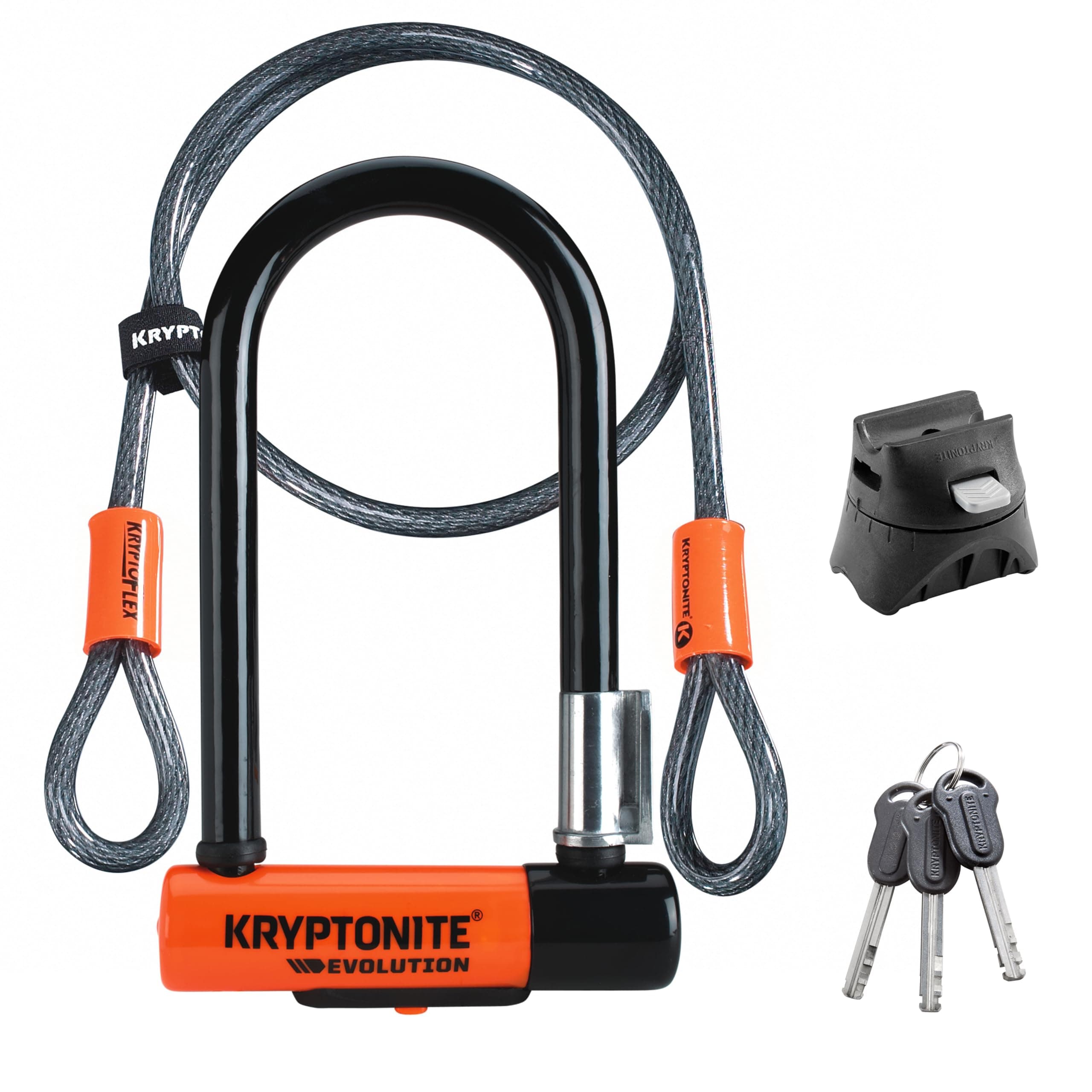 Kryptonite Evolution Mini-7 Bügelschloss aus gehärtetem Stahl mit Vinylbeschichtung, mit flexiblem Kabel und Flexframe-Halterung, Sicherheitslevel 7/10, für Fahrräder & E-Bikes, 1,61 kg, 8,3 x 17,8 cm EVOLUTION MINI 7 Kabel Kryptoflex Lucchetto a U Evolut Angebot bei HelloDeals