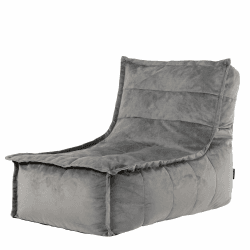 Icon Dolce Sitzsack-Liege für Erwachsene, Dunkelgrau, Flauschiger Samtstoff, Riesen Sitzsack Samt mit Füllung, Bean Bag Chair, Bequemer Sessel Wohnzimmer, Lounge, Schlafzimmer, Büro Schiefergrau Angebot bei HelloDeals