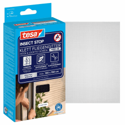 tesa Insect Stop Klett Fliegengitter Premium für Fenster, Insektenschutz mit starkem Klettband, rückstandsfrei entfernbar, zuschneidbar, ohne Bohren - 130 cm x 150 cm - Anthrazit (Durchsichtig) 130 cm x 150 cm | 1 Stück Angebot bei HelloDeals