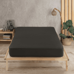 Vency Premium Jersey Spannbettlaken 90x200cm Schwarz - Spannbetttuch 100% Baumwolle, Bettlaken 90x200 Bis 35 cm Matratzenhöhe Schwarz 90x200 cm Schwarz Angebot bei HelloDeals