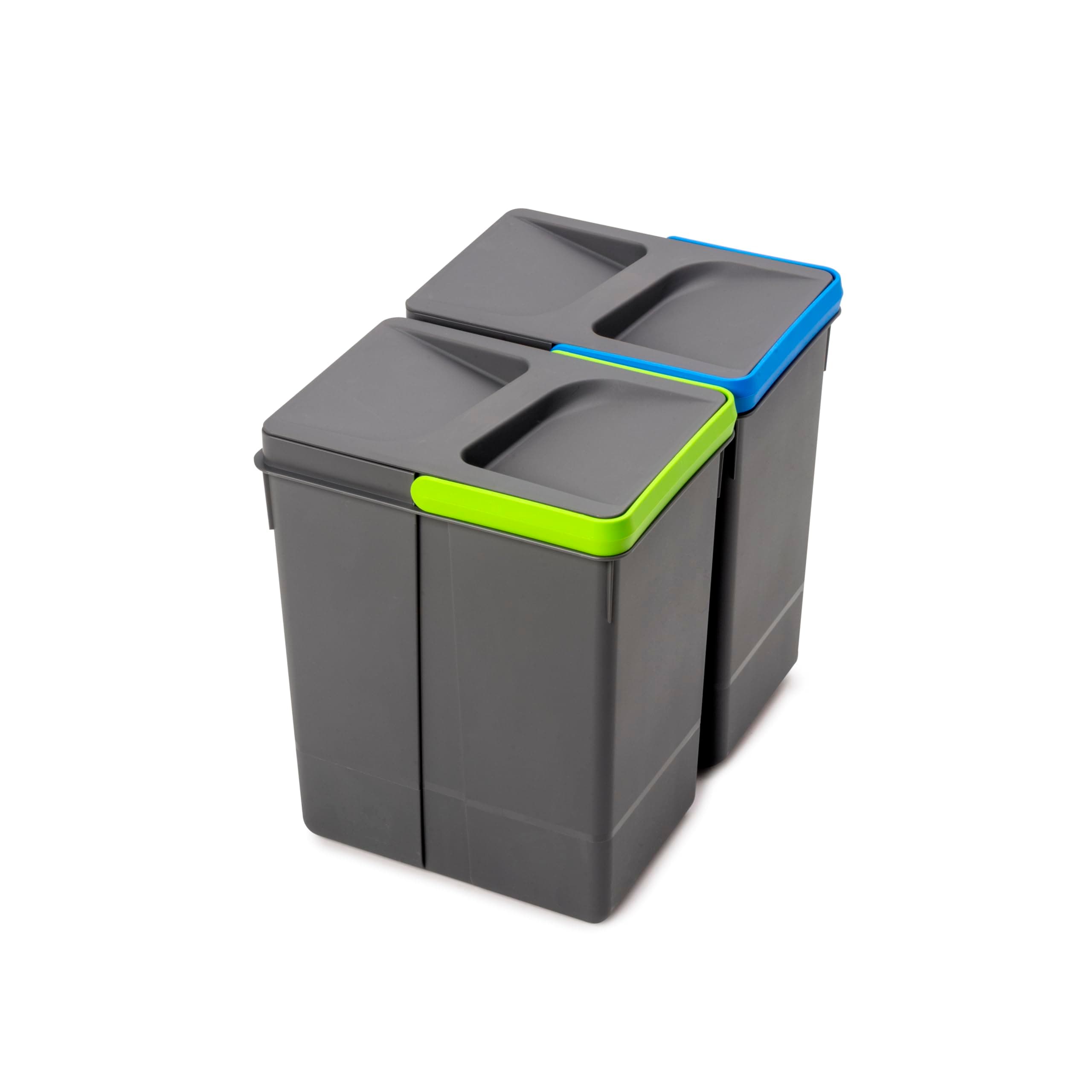 Emuca - Abfallsammler, Müllbehälter für zuschneidbaren Basis, Kit aus 2 Eimern mit höhe 266mm und Fassungsvermögen von 7 Litern Container H 266 mm (2 x 7 L) Angebot bei HelloDeals