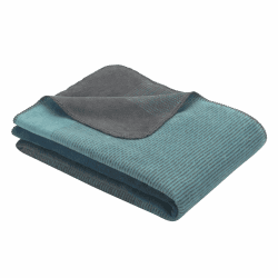Ibena Toronto Wolldecke 150x200 cm - Kuscheldecke türkis grau Gemustert, kuschelig weich und angenehm warm, hochwertige Pflegeleichte Baumwollmischung 150 x 200 cm Türkis/Grau Angebot bei HelloDeals