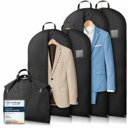 Bruce.® 4x Kleidersack Kurz - 2x 100x60 cm & 2x 120x60 cm – Atmungsaktive Kleiderhülle für Anzug, Jacke & Hemd – 120GSM Materialstärke – Anzugtasche für Reisen & Aufbewahrung - Schwarz Schwarz 2x 100x60cm + 2x 120x60cm Angebot bei HelloDeals