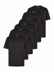 JACK & JONES Tshirt Herren Basic Regular Fit JACJEANS Crew Neck Tee 6er Set Pack Rundhals Kurzarm Sommer Tee Shirt Schwarz Weiß S M L XL XXL 3XL L 6x Black (12284978) Angebot bei HelloDeals