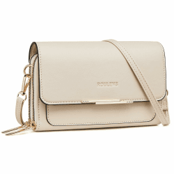 Roulens Klein Handy Umhängetasche,Damen Kleine Umhängetasche, Veganes Leder Crossbody Schultertasche Reisepass Handytasche mit Kartenschlitz Verstellbar Abnehmbar Schultergurt Az-beige Angebot bei HelloDeals
