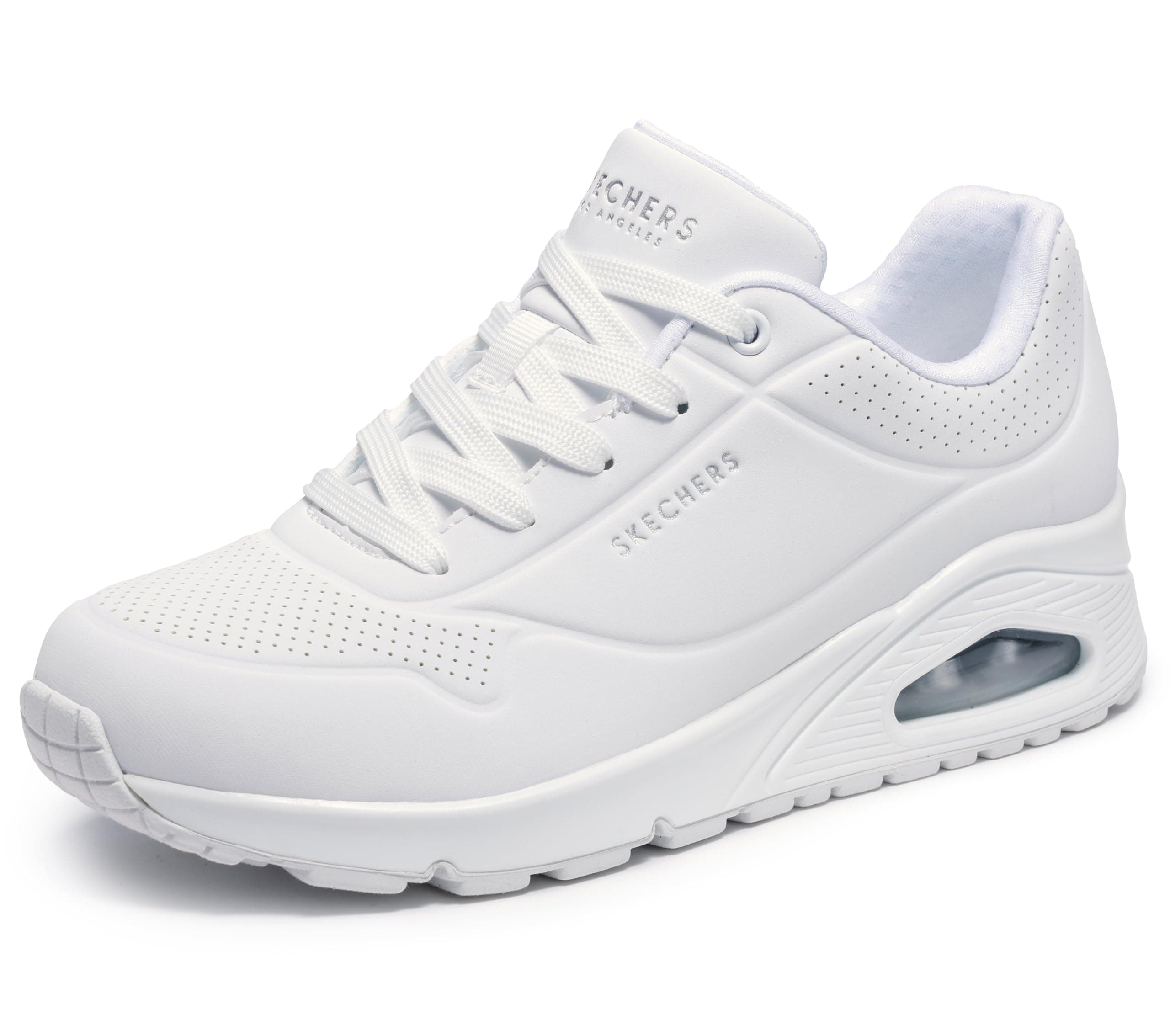 Skechers Damen UNO Stand On AirSneakers 38 EU White Durabuck Mesh Angebot bei HelloDeals